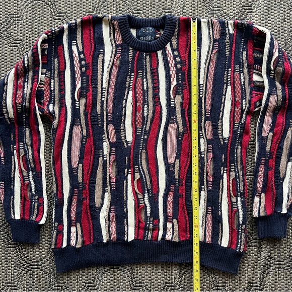 Vintage Old Glory Coogi Style 3D Cotton Knit Size XL Made in USA - Picture 7 of 8